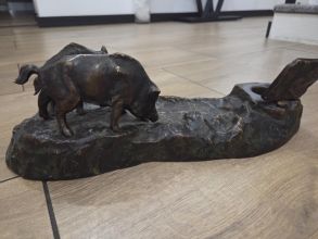 Kałamarz z dzikami, brąz