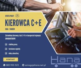 Kierowca c+e transport krajowy
