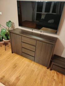 Zestaw mebli BRW Kaspian komoda biblioteczka i szafka nocna