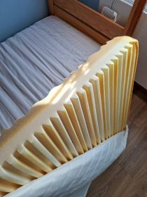 Łóżko piętrowe drewniane ze schodami + materace +...