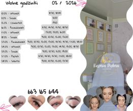 Makijaż, henna pudrowa, laminacja i przedłużanie rzęs !