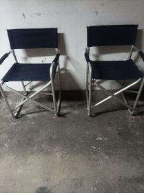 Krzesła aluminiowe składane 2 sztuki