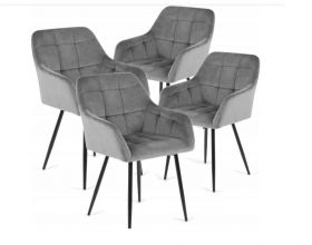 Flamingo Casa Krzesło Jadalnia Salon Miękkie Aksamit Szary