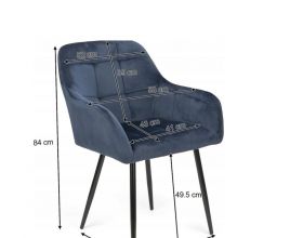 Flamingo Casa Krzesło Jadalnia Salon Miękkie Aksamit Szary