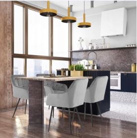 Flamingo Casa Krzesło Jadalnia Salon Miękkie Aksamit Szary