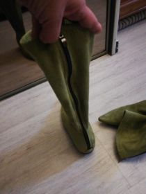 Sprzedam śliczne zielone kozaczki jesienno - wiosenne