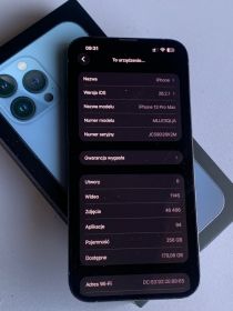Smartfon Iphone 13 Pro Max 256 GB sierra blue