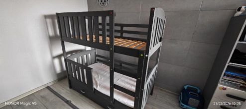 Łóżko piętrowe szare 160x80 super stan!