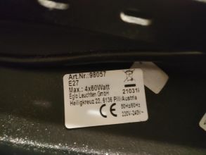 Lampa loft 4 punkty.