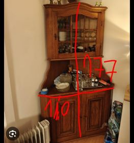 Witryna narożna dębowa